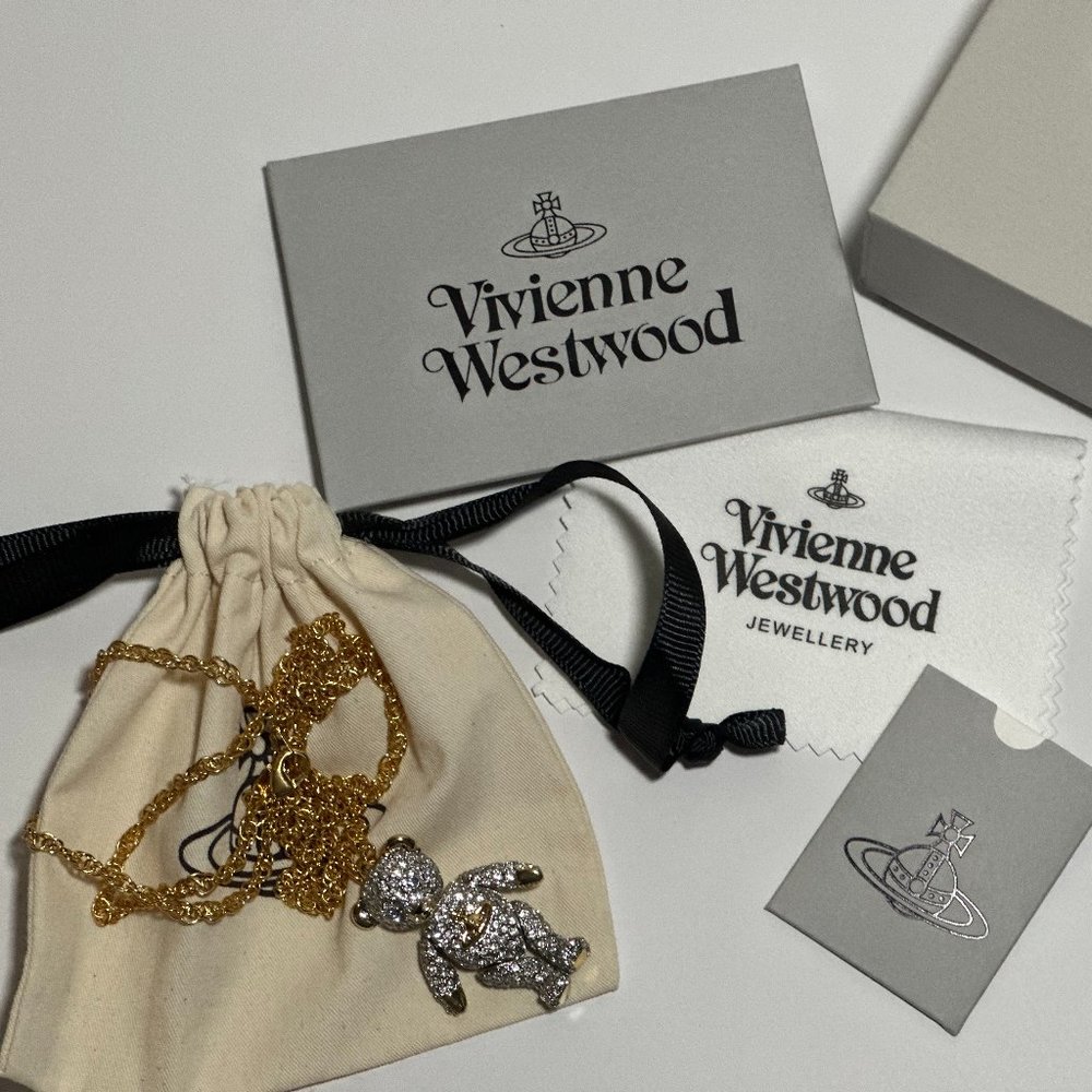 Rare Vivienne Westwood Teddy Bear Pendent Necklace